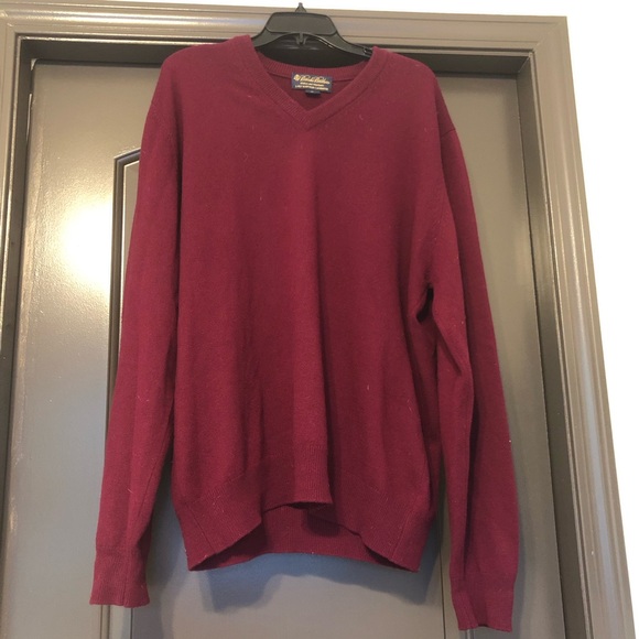 Brooks brothers cashmere wine/burgundy/crimson long sleeve v-neck sweater